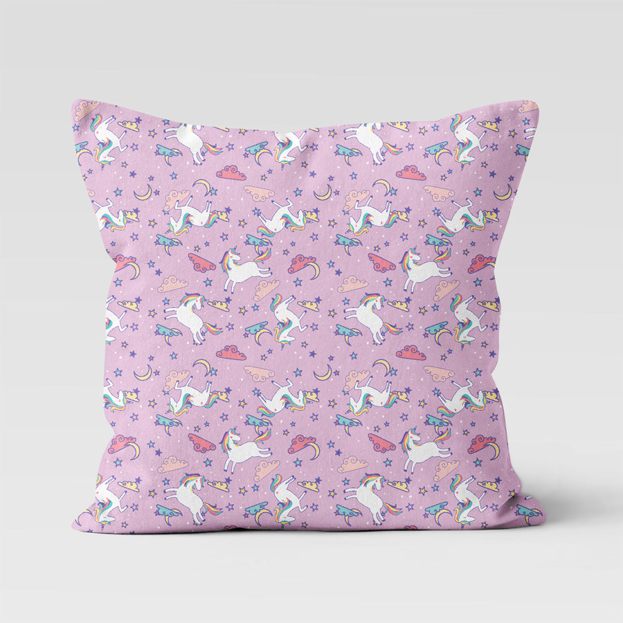 ClaireaBella Girls  Personalised Purple Unicorn Cushion