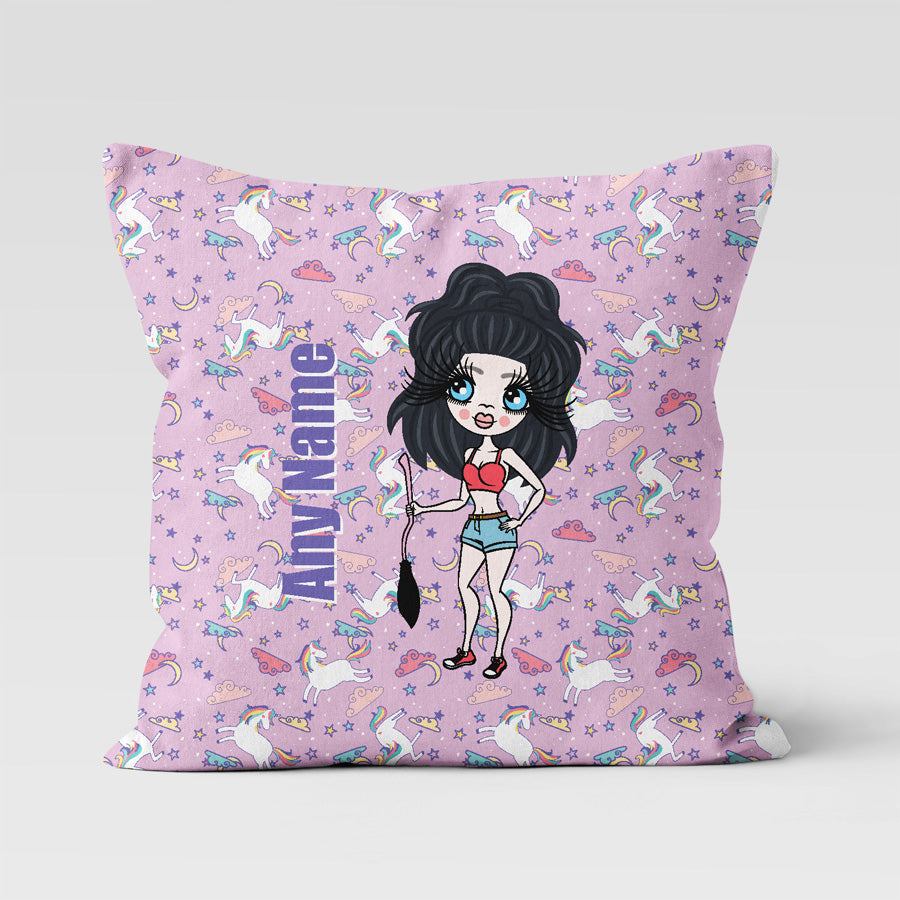 ClaireaBella Personalised Purple Unicorn Cushion