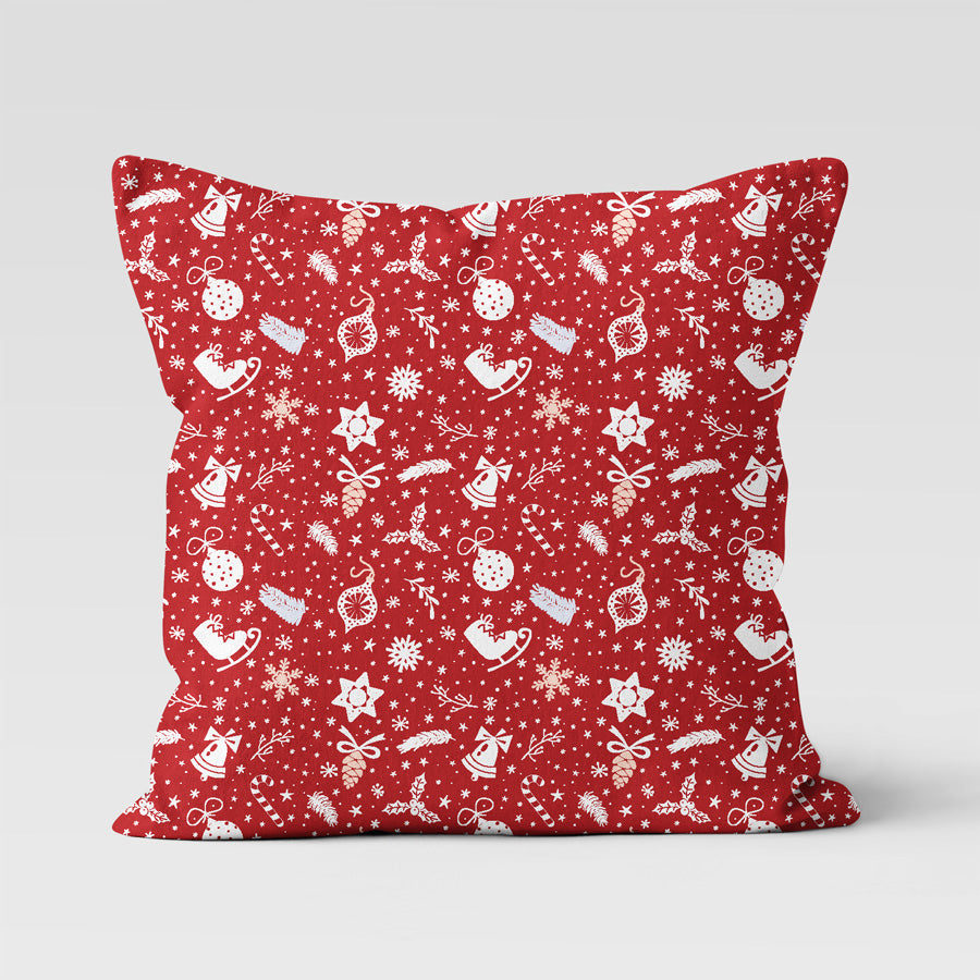 ClaireaBella Girls Personalised Red Christmas Cushion