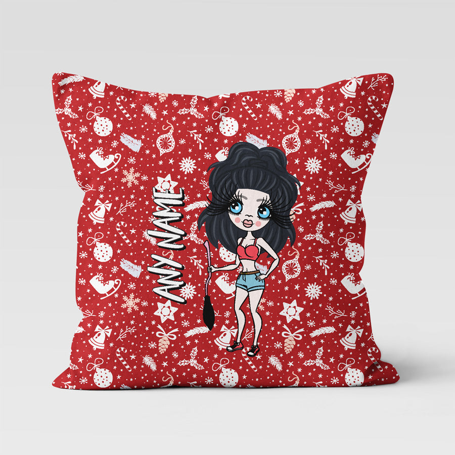 ClaireaBella Personalised Red Christmas Cushion