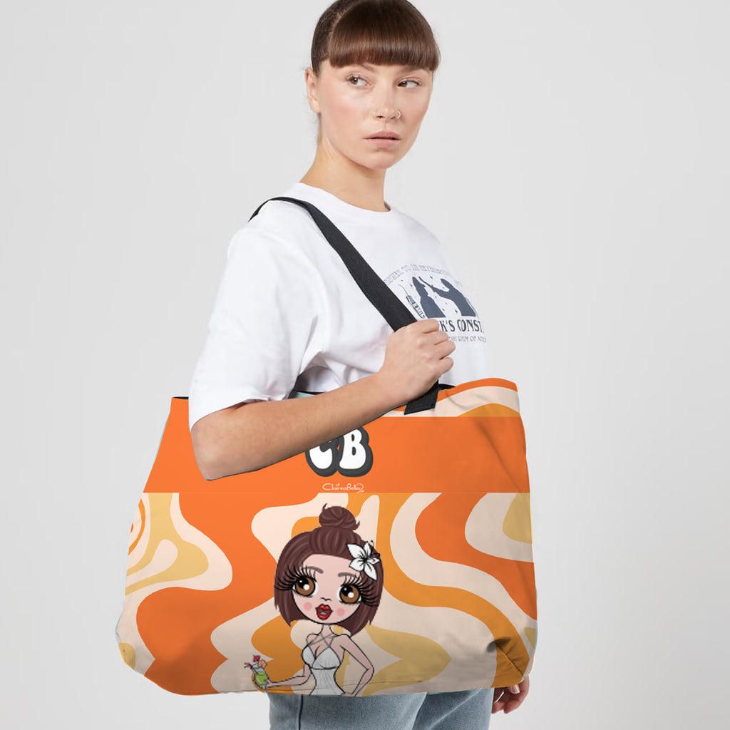 Personalised Retro Swiggle Beach Bag