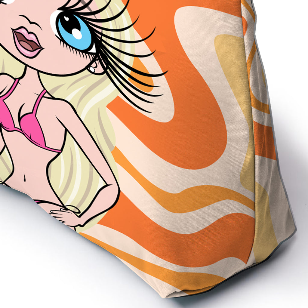 Personalised Retro Swiggle Beach Bag