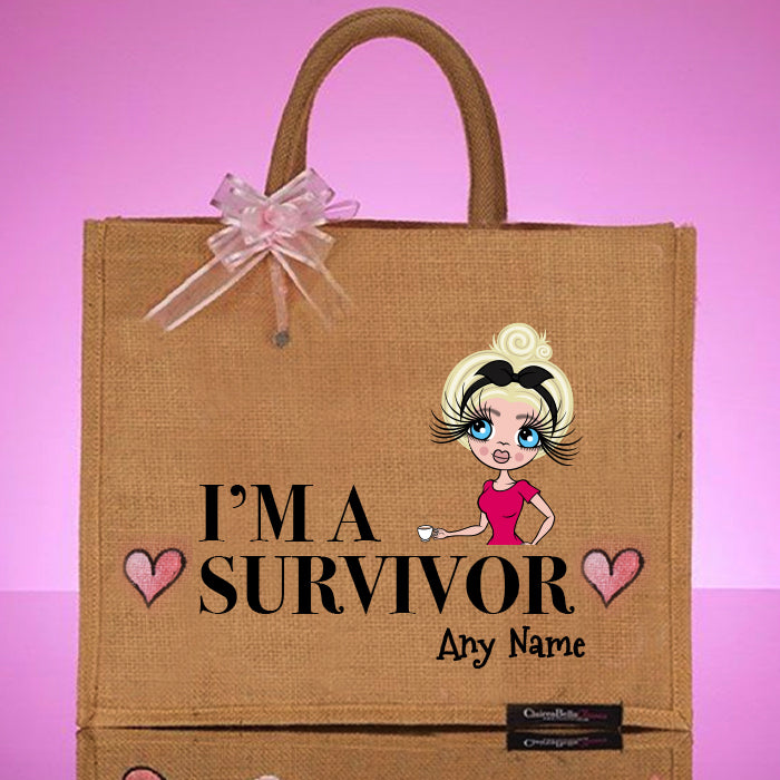 ClaireaBella Personalised Survivor Large Jute Bag