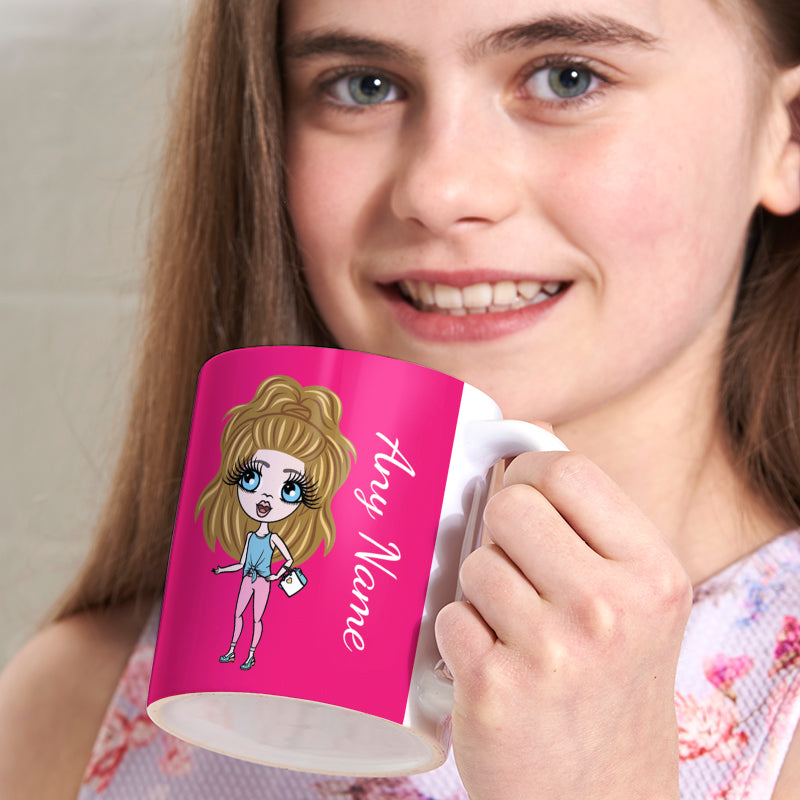 ClaireaBella Girls Hot Pink Mug