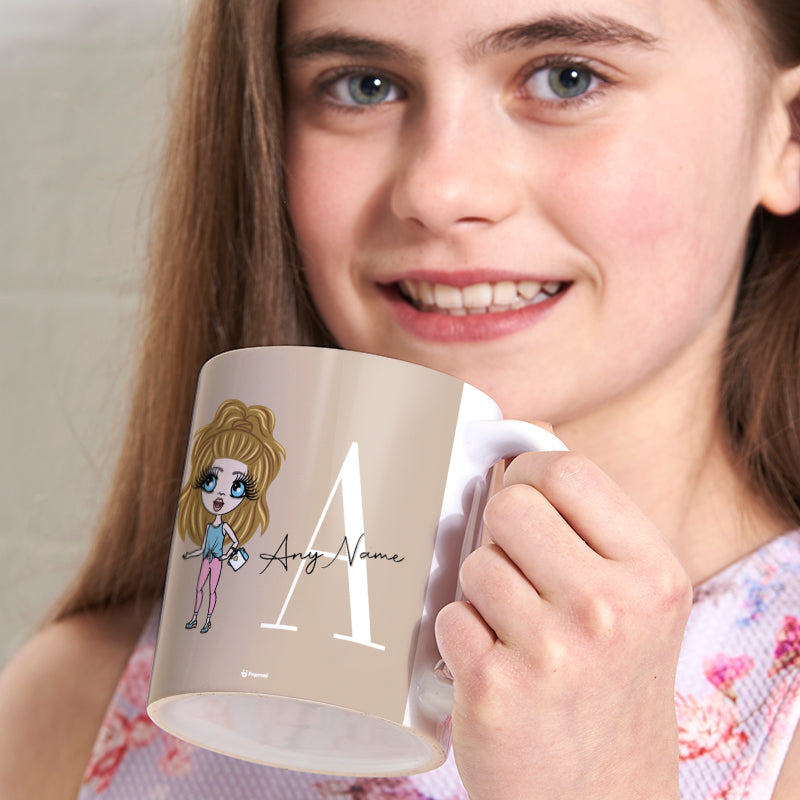 ClaireaBella Girls The LUX Collection Initial Nude Mug