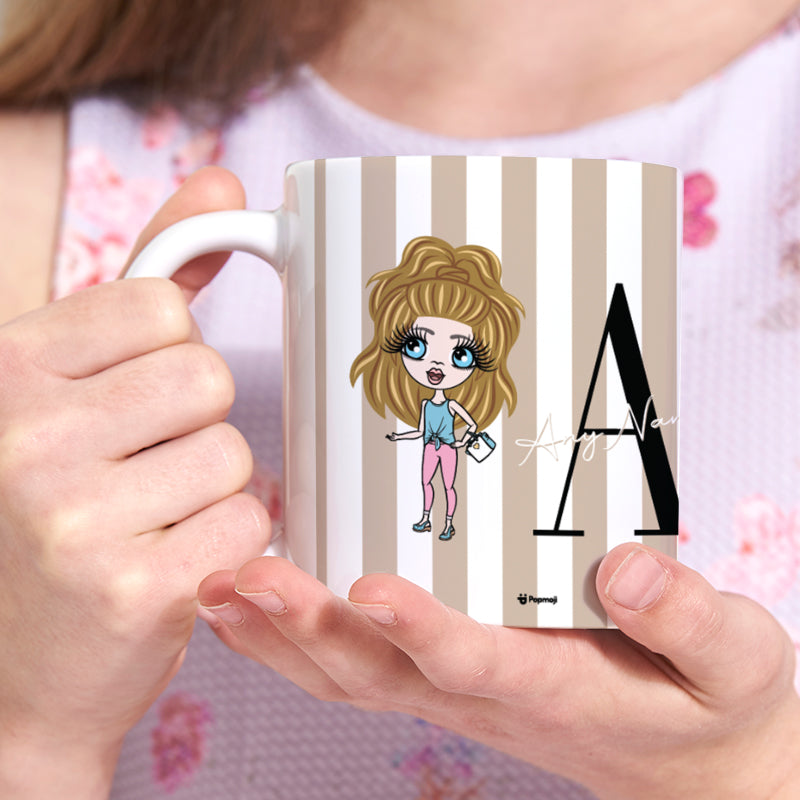 ClaireaBella Girls The LUX Collection Initial Stripe Mug