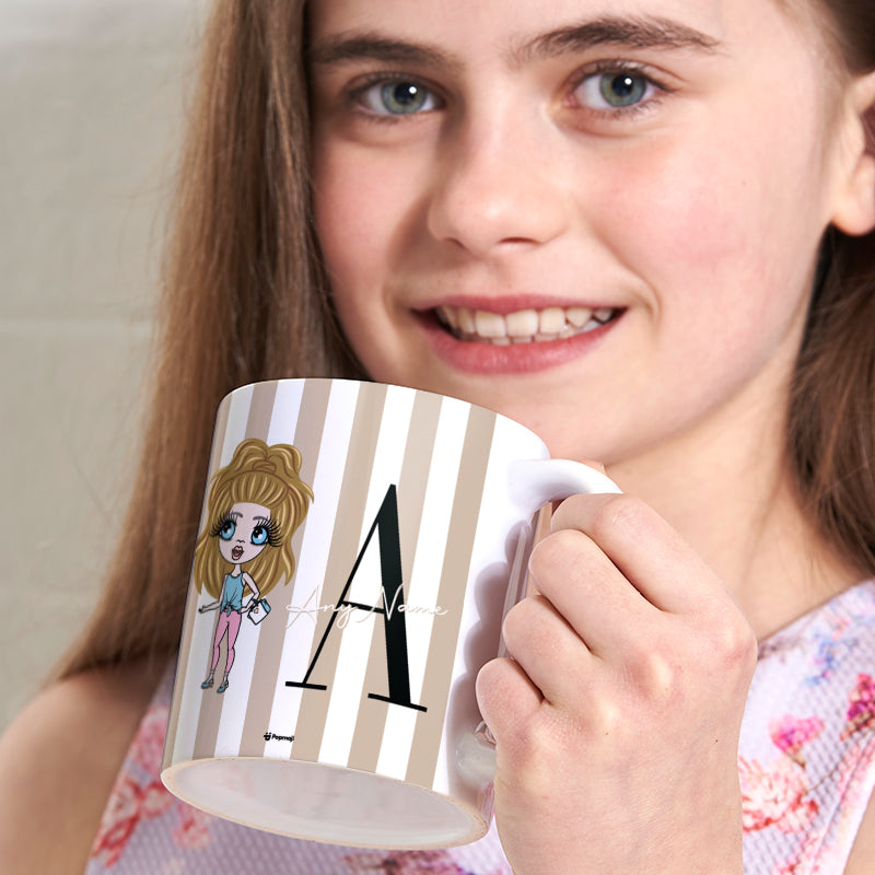 ClaireaBella Girls The LUX Collection Initial Stripe Mug