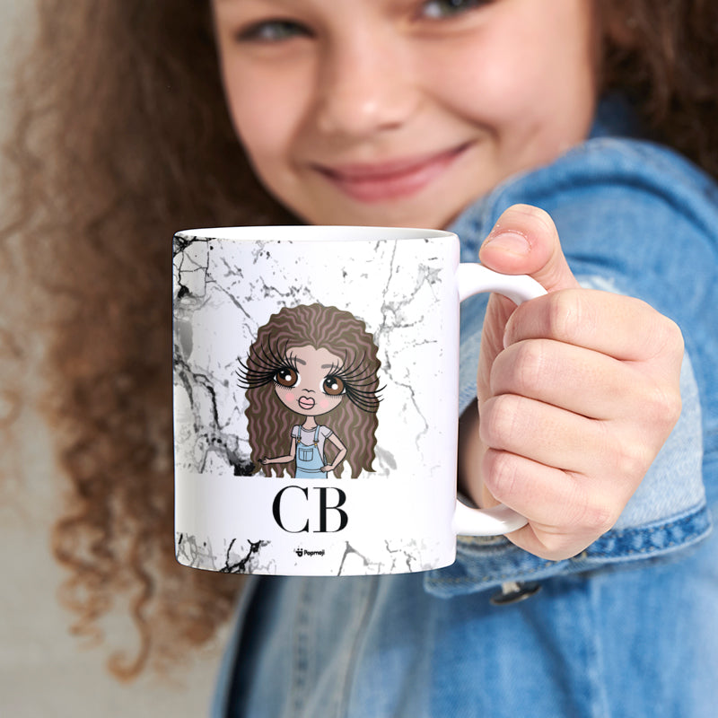 ClaireaBella Girls The LUX Collection Black and White Marble Mug