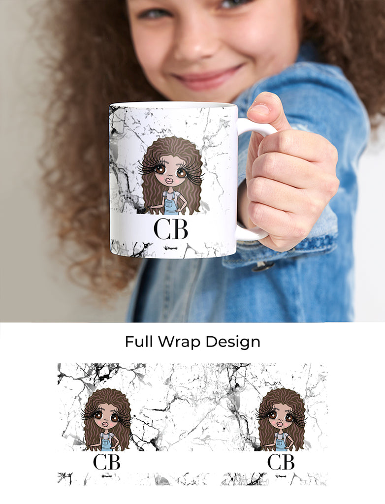 ClaireaBella Girls The LUX Collection Black and White Marble Mug