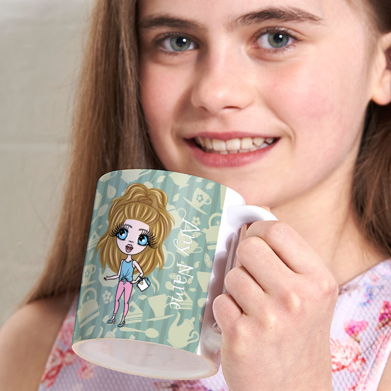 ClaireaBella Girls Teapot Print Mug