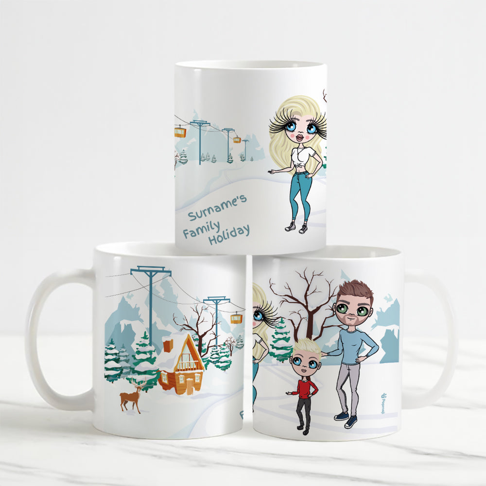 Multi Character Winter Holiday Family Of 3 Mug