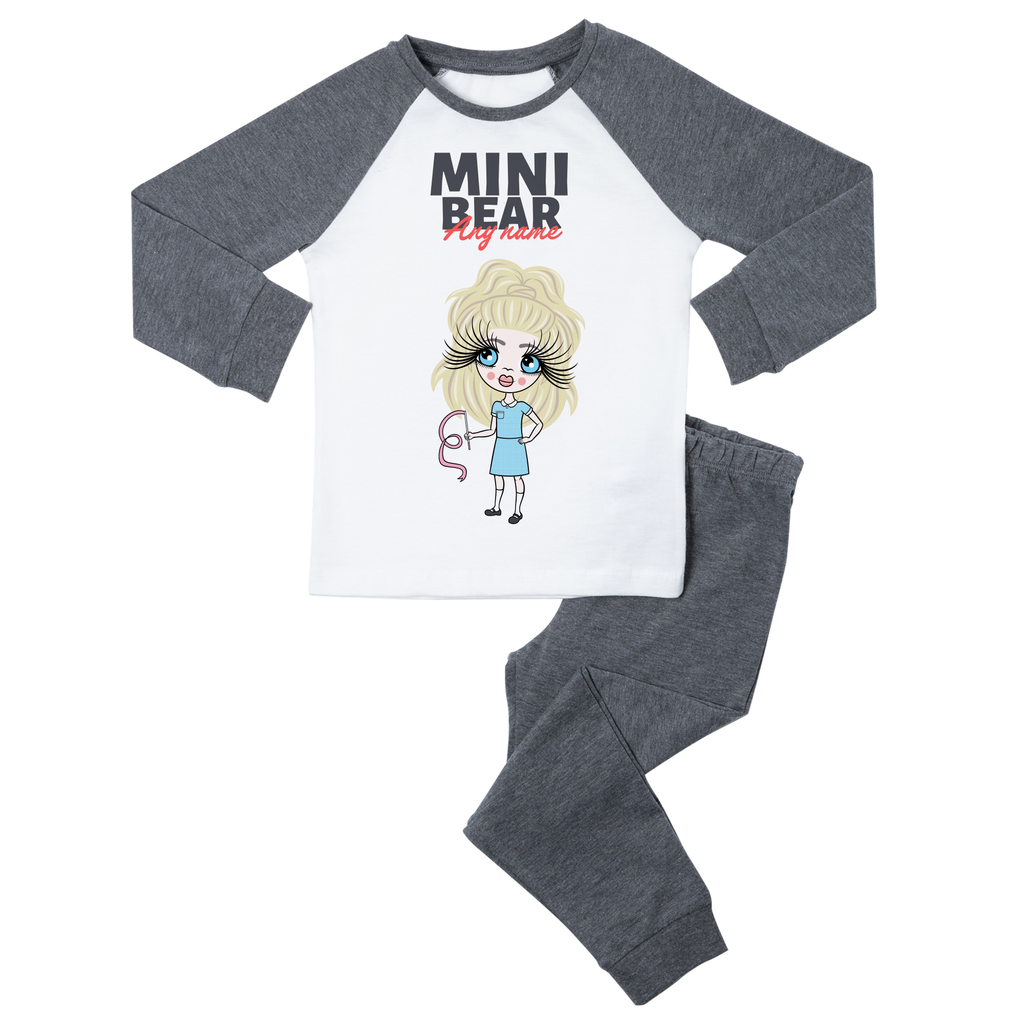 ClaireaBella Girls Personalised Mini Bear Pyjamas