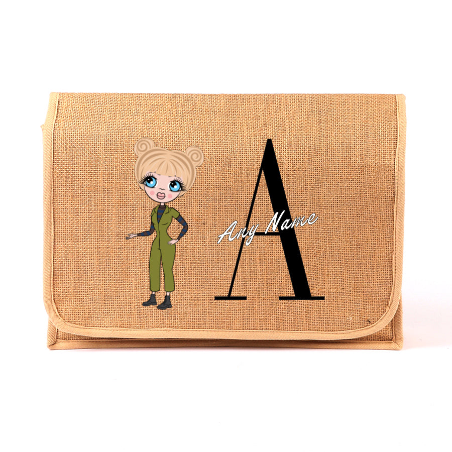 ClaireaBella Personalised LUX Initial Jute Satchel