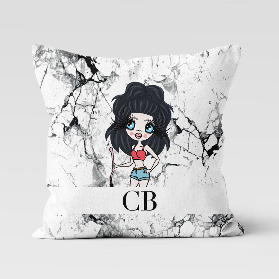 ClaireaBella Personalised LUX Black and White Marble Cushion