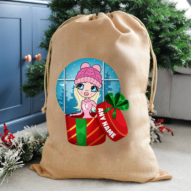 ClaireaBella Personalised Present Christmas Hessian Sack