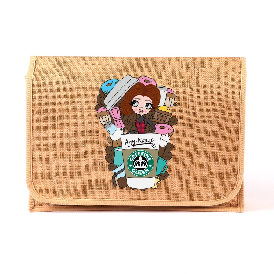 ClaireaBella Personalised Caffeine Queen Jute Satchel