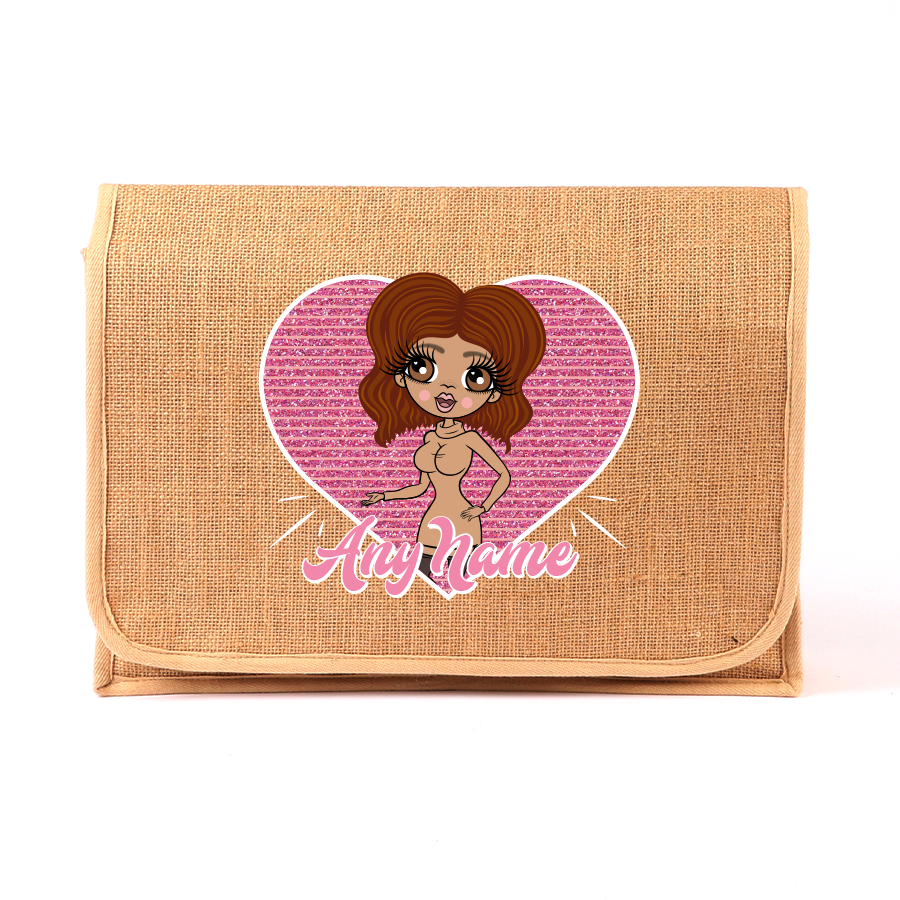 ClaireaBella Personalised Heart Jute Satchel