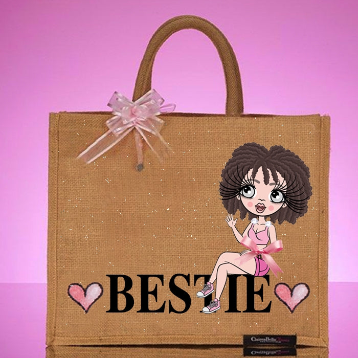 ClaireaBella Bestie Lounging Large Jute Bag - Image 1