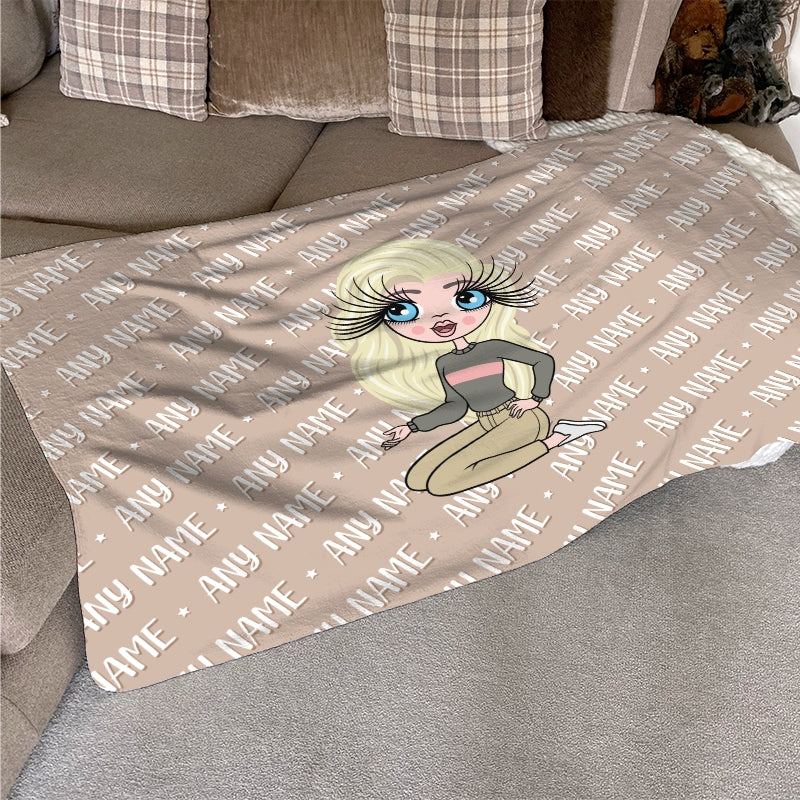 ClaireaBella Personalised Nude Typography Fleece Blanket - Image 6