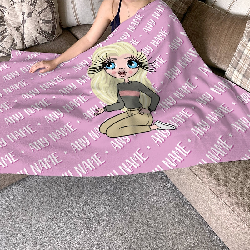 ClaireaBella Personalised Pink Typography Fleece Blanket - Image 4
