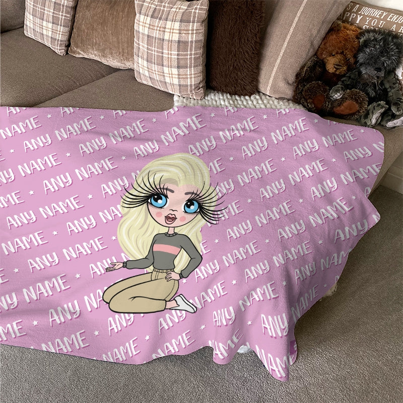 ClaireaBella Personalised Pink Typography Fleece Blanket - Image 3