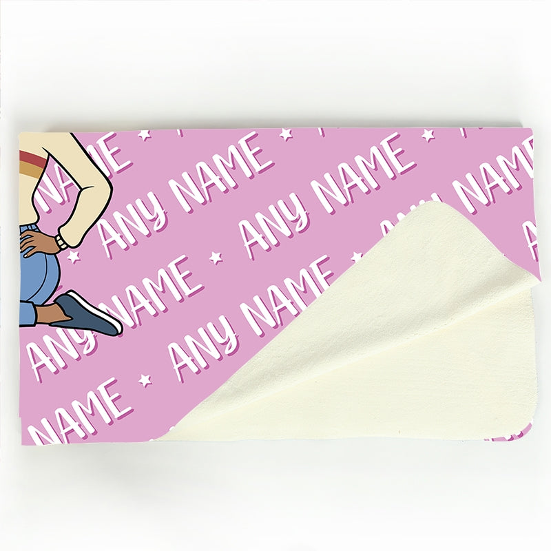 ClaireaBella Personalised Pink Typography Fleece Blanket - Image 5