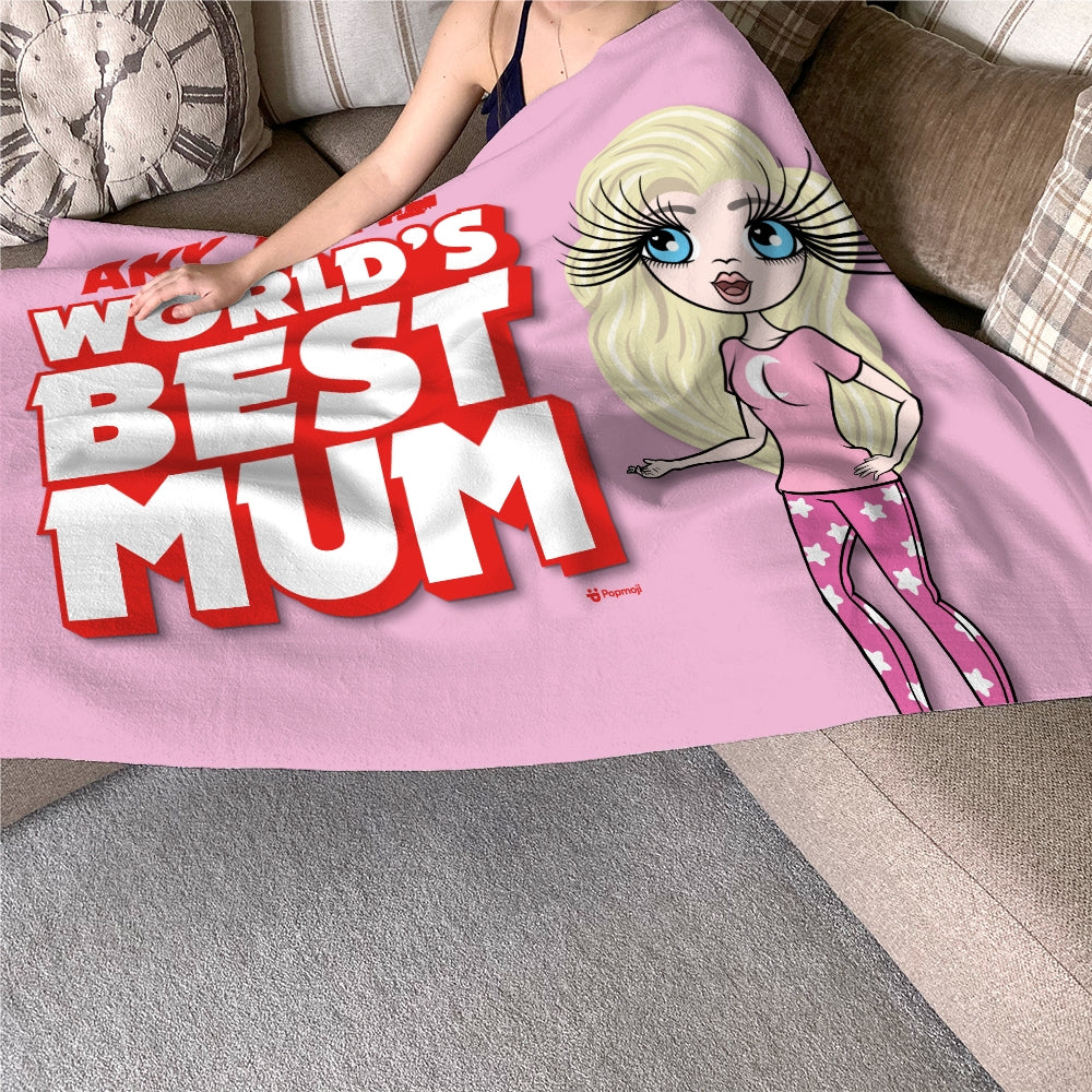ClaireaBella Personalised World's Best Mum Fleece Blanket - Image 3