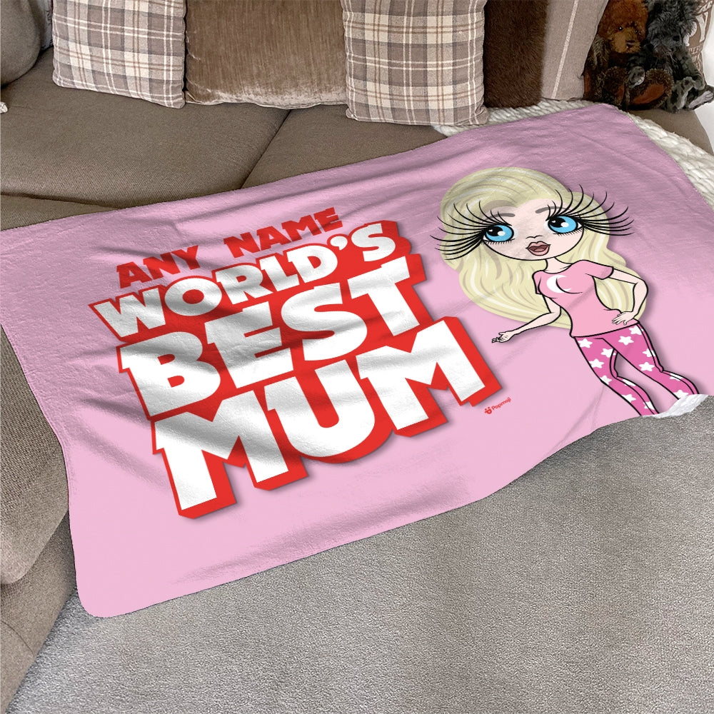 ClaireaBella Personalised World's Best Mum Fleece Blanket - Image 6