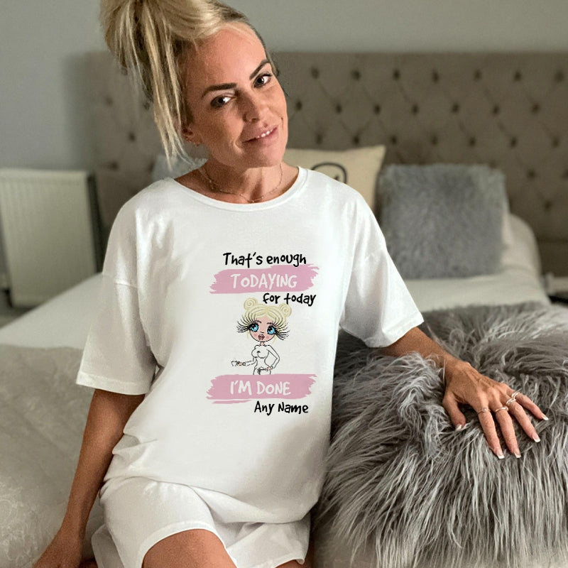 ClaireaBella Personalised Enough Todaying Sleep Tee - Image 4