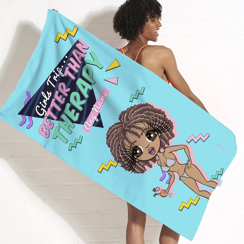ClaireaBella Personalised Girls Trip Therapy Beach Towel - Image 1