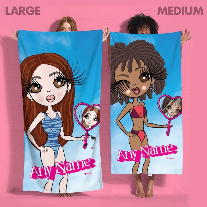 ClaireaBella Personalised Pink Poser Beach Towel - Image 6