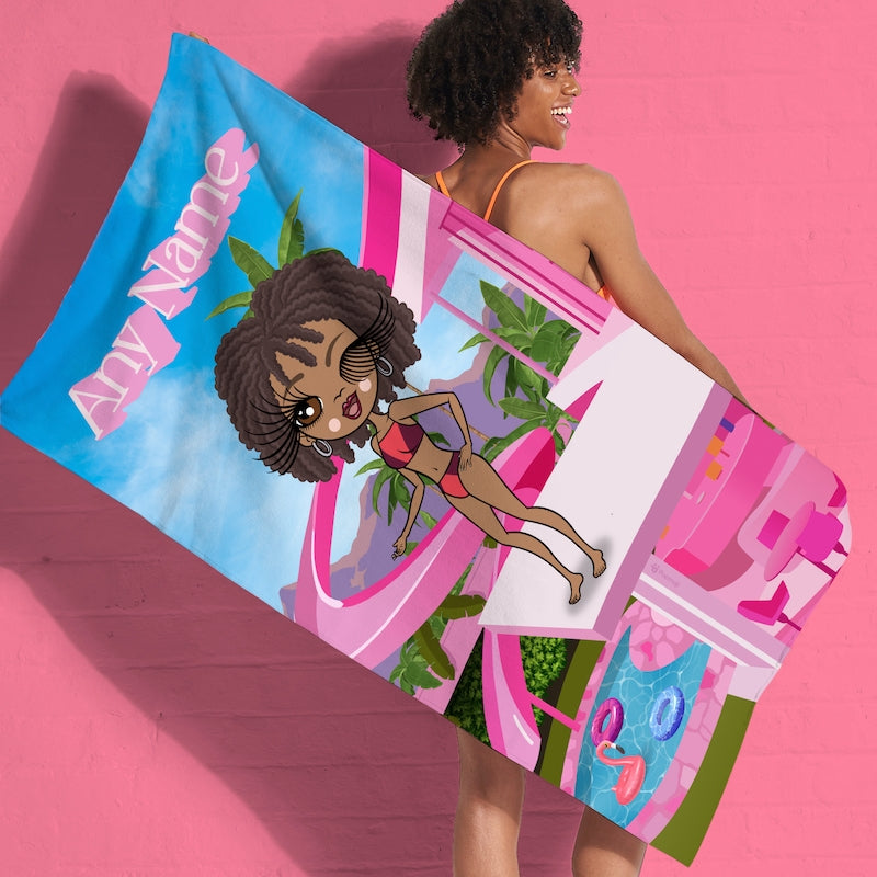 ClaireaBella Personalised Pink Palace Beach Towel - Image 4