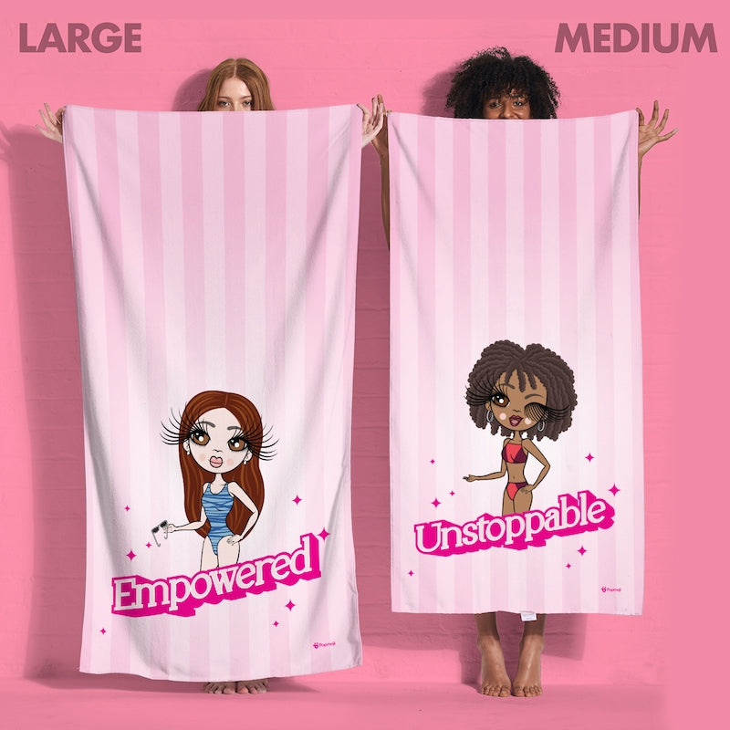 ClaireaBella Personalised Pink Slogan Beach Towel - Image 5