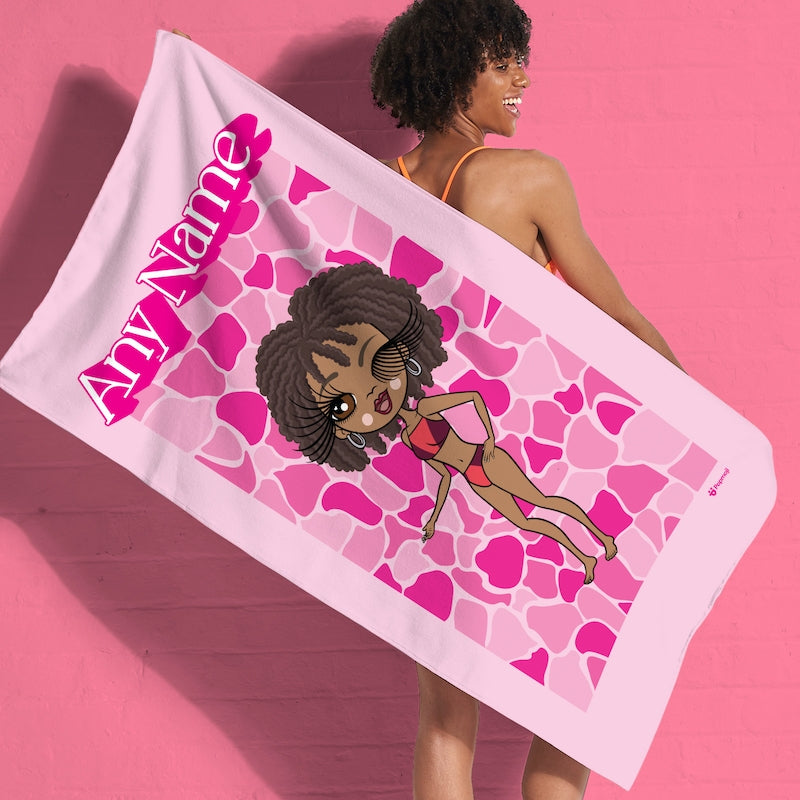 ClaireaBella Personalised Pink Stone Wall Beach Towel - Image 6