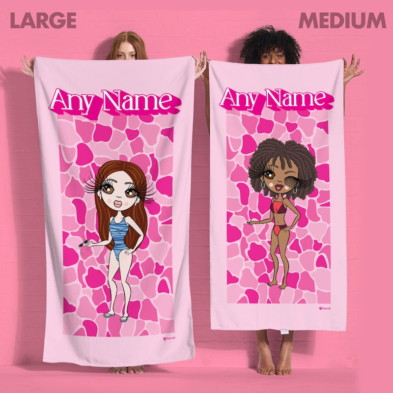 ClaireaBella Personalised Pink Stone Wall Beach Towel - Image 3