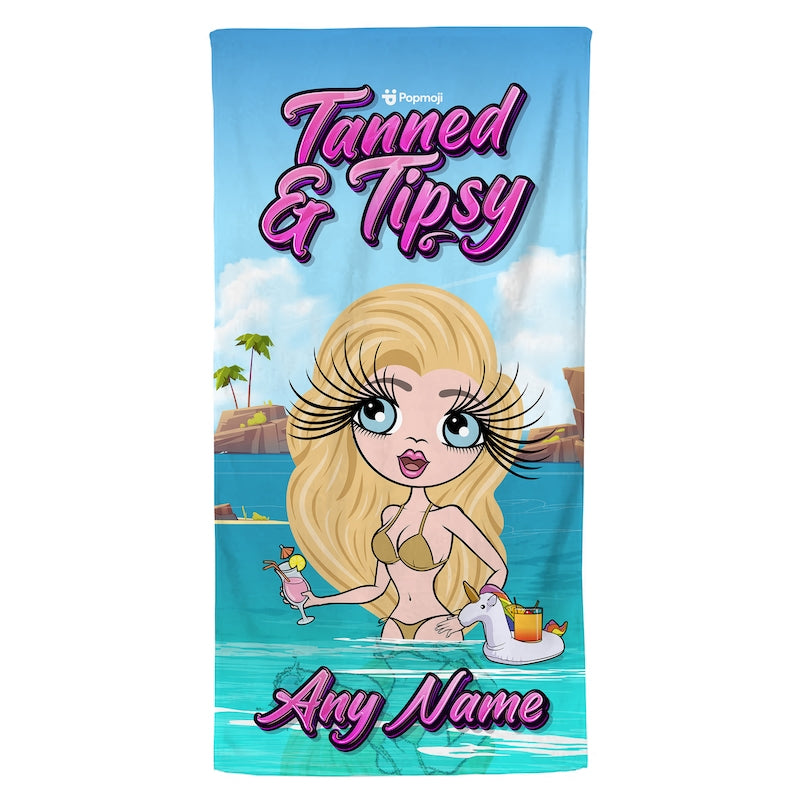 ClaireaBella Personalised Tanned & Tipsy Trip Beach Towel - Image 3