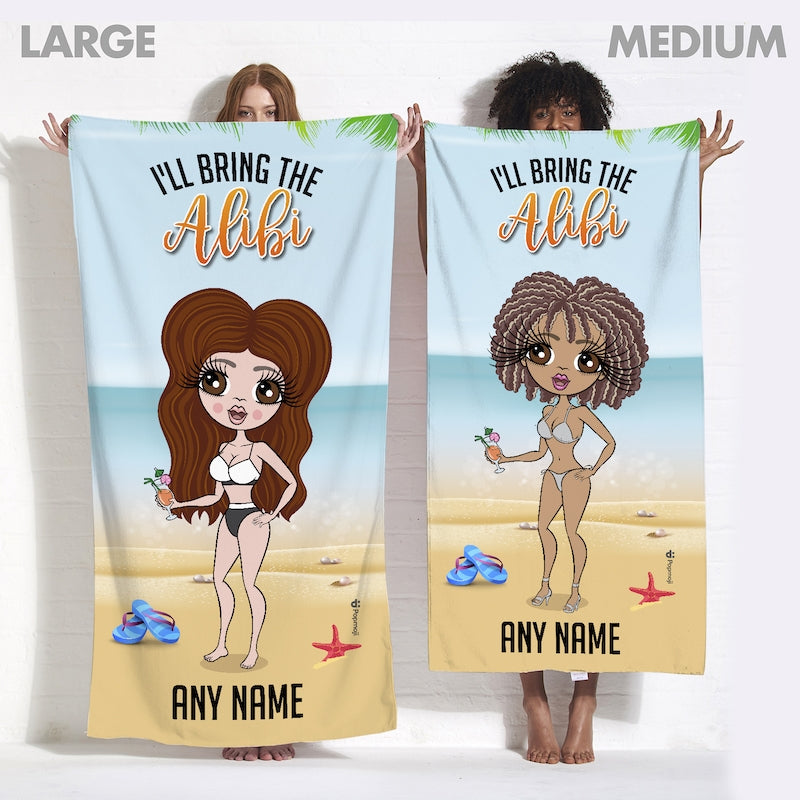 ClaireaBella Personalised Tropical Girls Trip The Alibi Beach Towel - Image 4