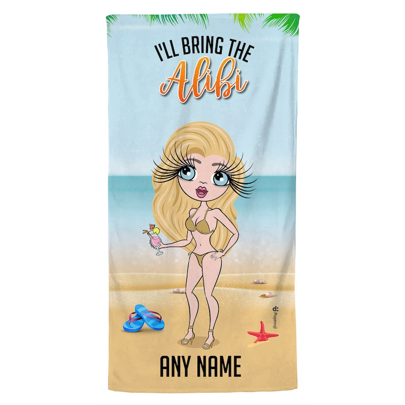 ClaireaBella Personalised Tropical Girls Trip The Alibi Beach Towel - Image 2