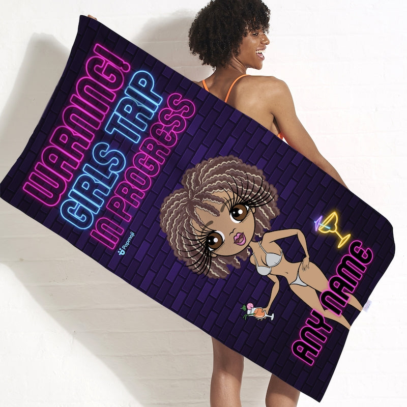 ClaireaBella Personalised Girls Trip In Progress Beach Towel - Image 1