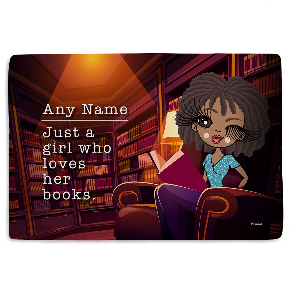 ClaireaBella Personalised A Girl Who Loves Her Books Fleece Blanket - Image 1