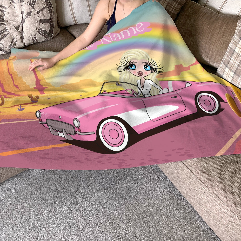 ClaireaBella Personalised Pink Car Fleece Blanket - Image 3