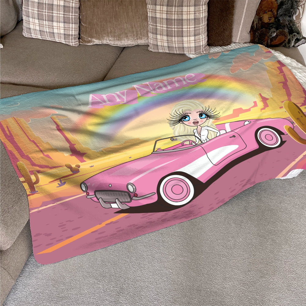 ClaireaBella Personalised Pink Car Fleece Blanket - Image 2