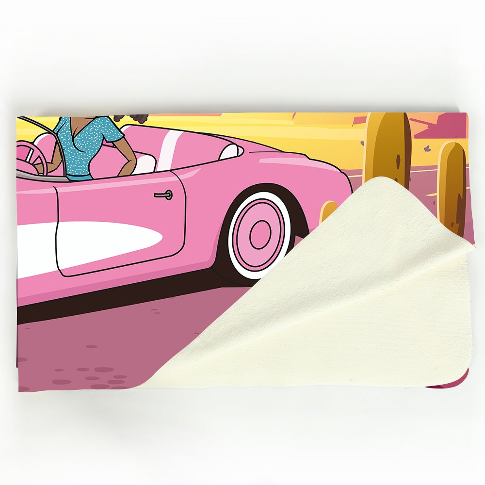ClaireaBella Personalised Pink Car Fleece Blanket - Image 5