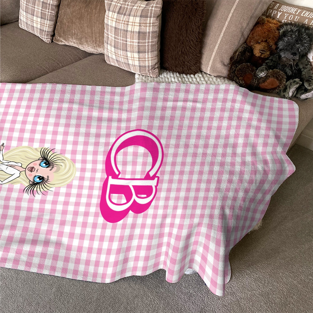 ClaireaBella Personalised Pink Tartan Fleece Blanket - Image 7