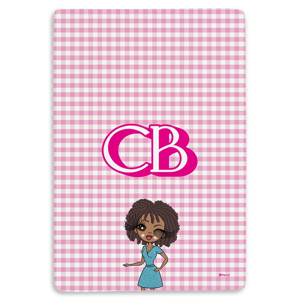 ClaireaBella Personalised Pink Tartan Fleece Blanket - Image 2