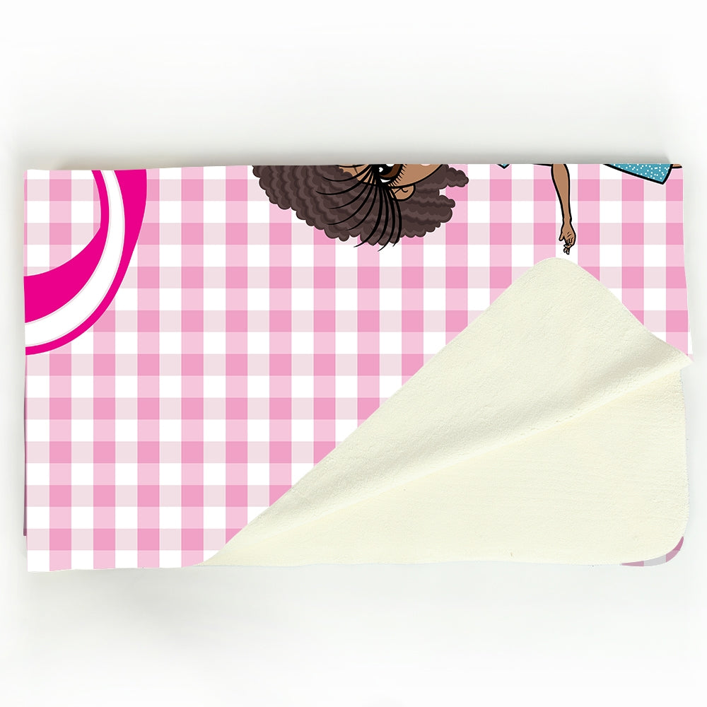 ClaireaBella Personalised Pink Tartan Fleece Blanket - Image 4