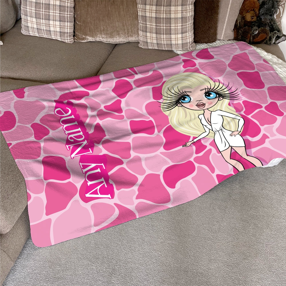 ClaireaBella Personalised Pink Stone Wall Fleece Blanket - Image 1