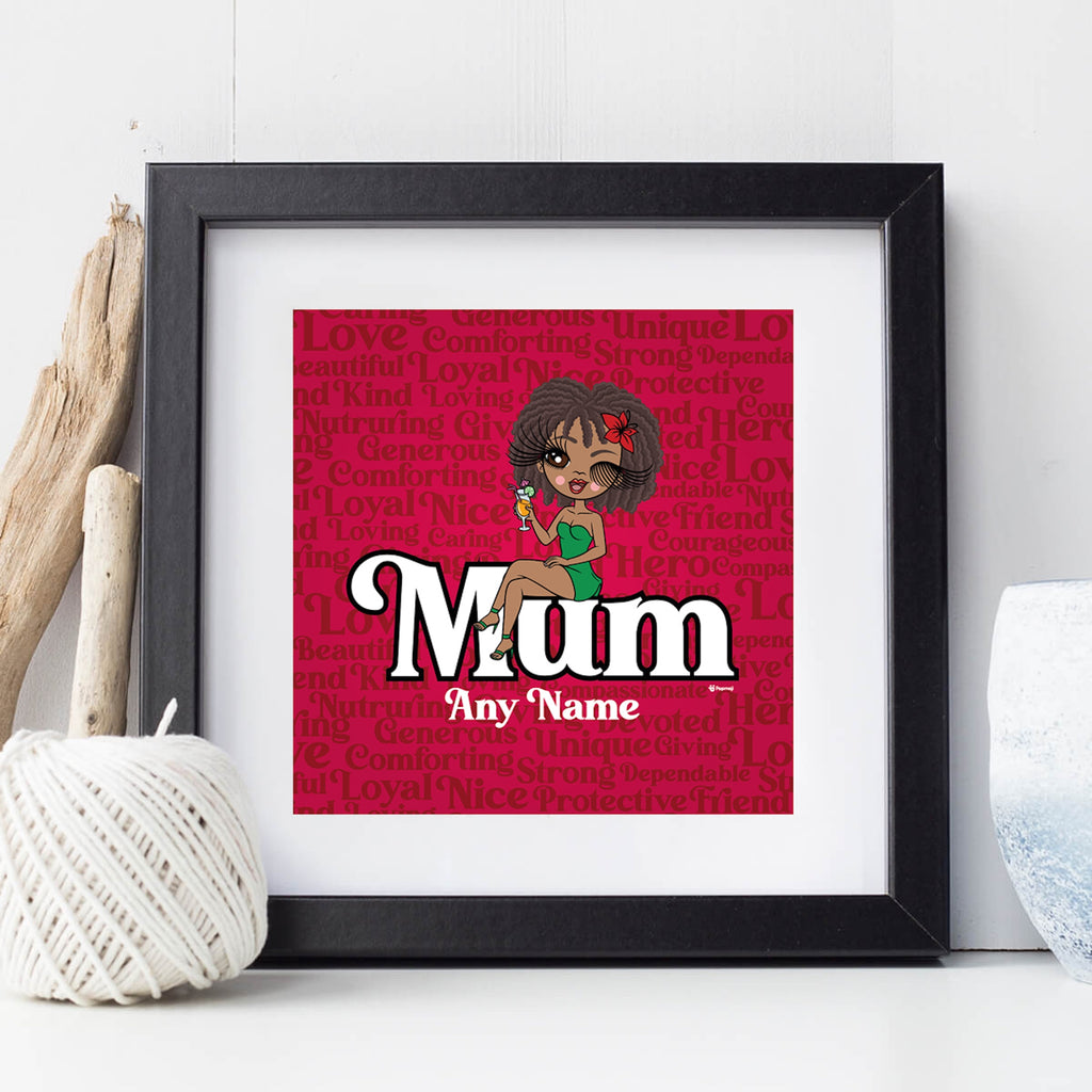 ClaireaBella Mum Typography Personalised Framed Print - Image 1