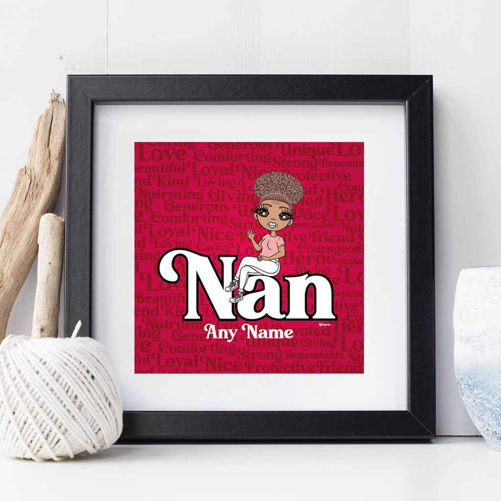 ClaireaBella Nan Typography Personalised Framed Print - Image 1
