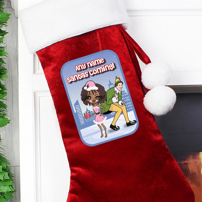ClaireaBella Personalised Santa's Coming Christmas Stocking - Image 2